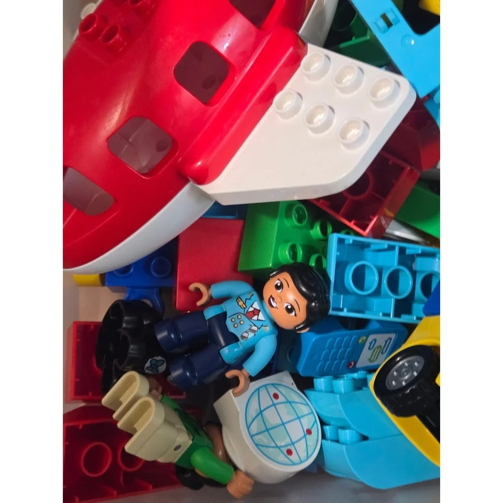 LEGO Duplo Mixed Bulk Lot Airplane Train Figures Building Blocks Multi-Color